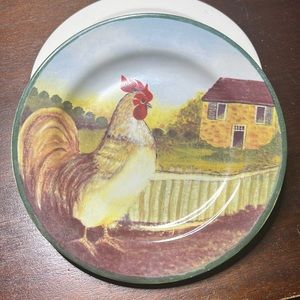 Block Indonesia country Farm vintage chicken plate 1995